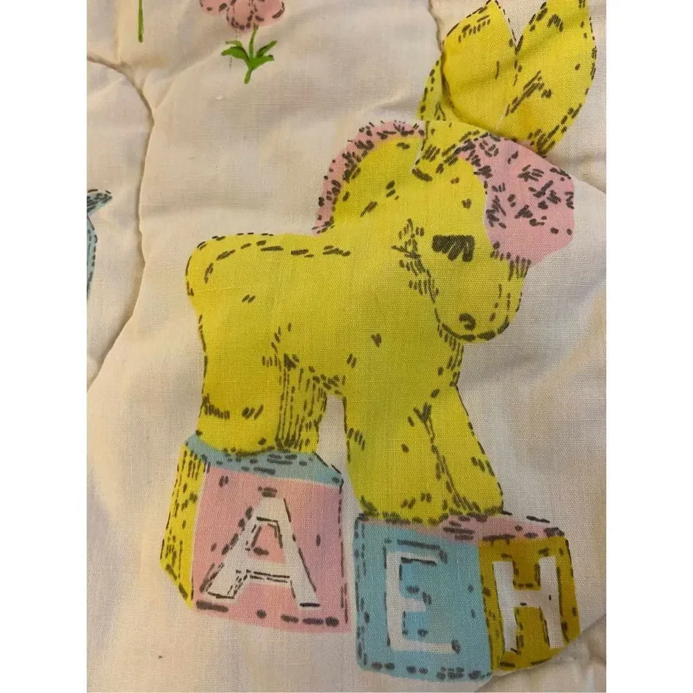 Vintage pastel baby zipper sleeper bag animal‎ theme 21x31”
